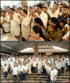 माणगाव येथील श्री दत्त मंदिर येथे निलेश राणे यांच्या प्रचाराचा शुभारंभ