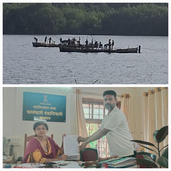 अवैध वाळू उत्खननावर कारवाई न झाल्यास खाडीपात्रात उतरून आंदोलन करणार