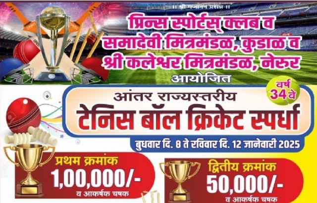 कुडाळ येथे ८ जानेवारी पासून भव्य आंतरराज्य क्रिकेट स्पर्धा