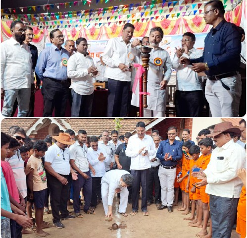 आमदार निलेश राणे यांच्या हस्ते आचरा येथील तालुकास्तरीय शालेय कला-क्रीडामहोत्सवाचे उद्घाटन