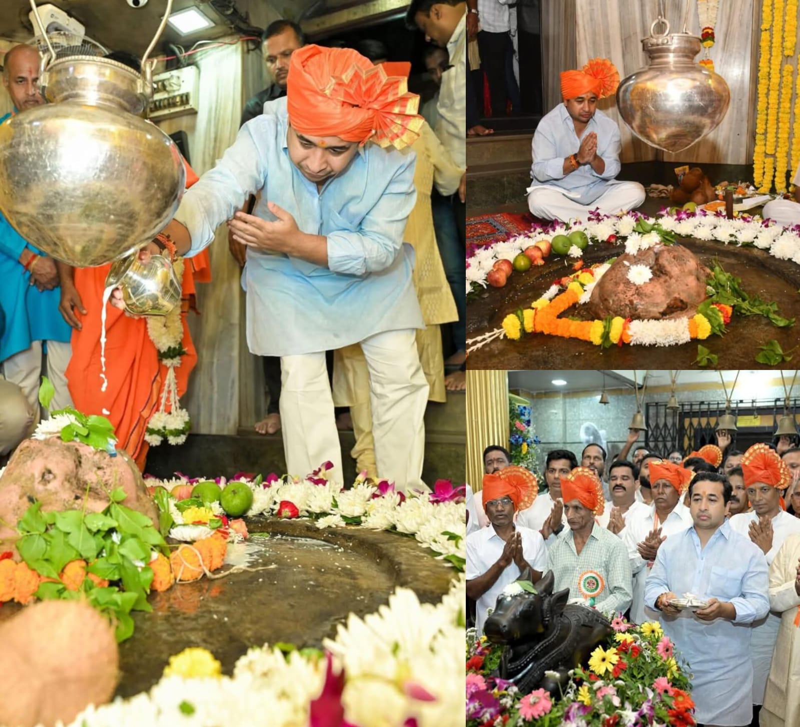 श्री क्षेत्र कुणकेश्वर येथे पालकमंत्री नितेश राणे यांनी केले प्रथम शासकीय पूजन