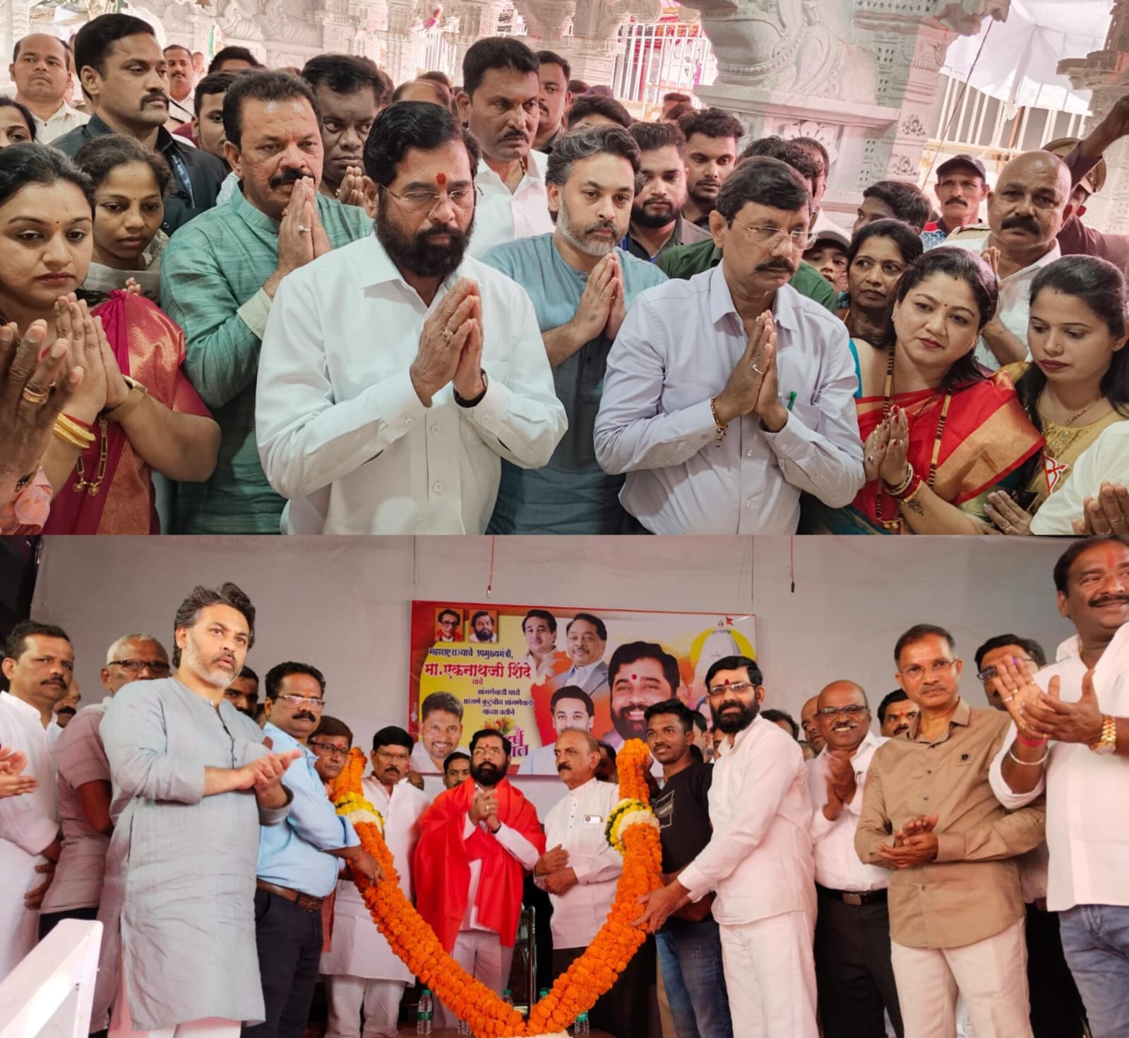 उपमुख्यमंत्री एकनाथ शिंदे यांनी घेतले आंगणेवाडी श्री भराडी देवीचे दर्शन