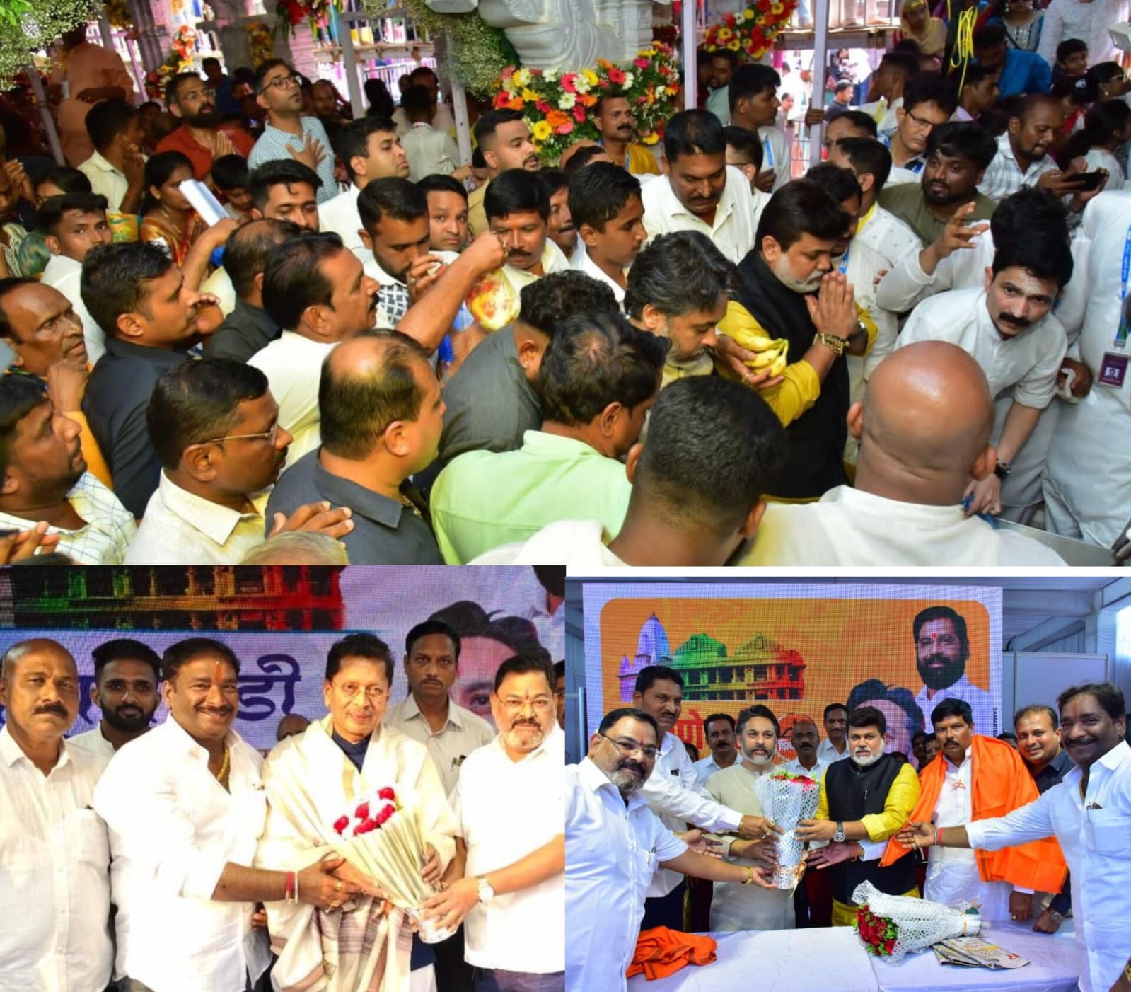 उद्योगमंत्री उदय सामंत, आमदार निलेश राणे यांनी घेतले आंगणेवाडी भराडी देवीचे दर्शन
