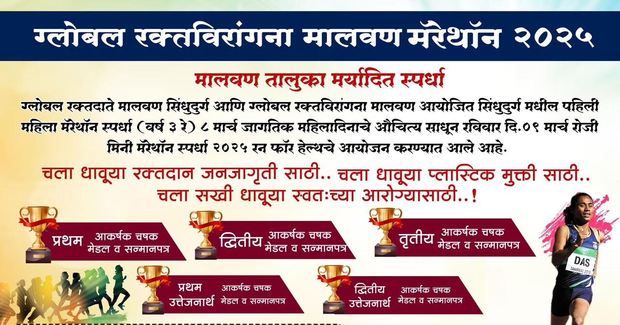 मालवण मध्ये ९ मार्च रोजी 'मिनी मॅरेथॉन स्पर्धा'