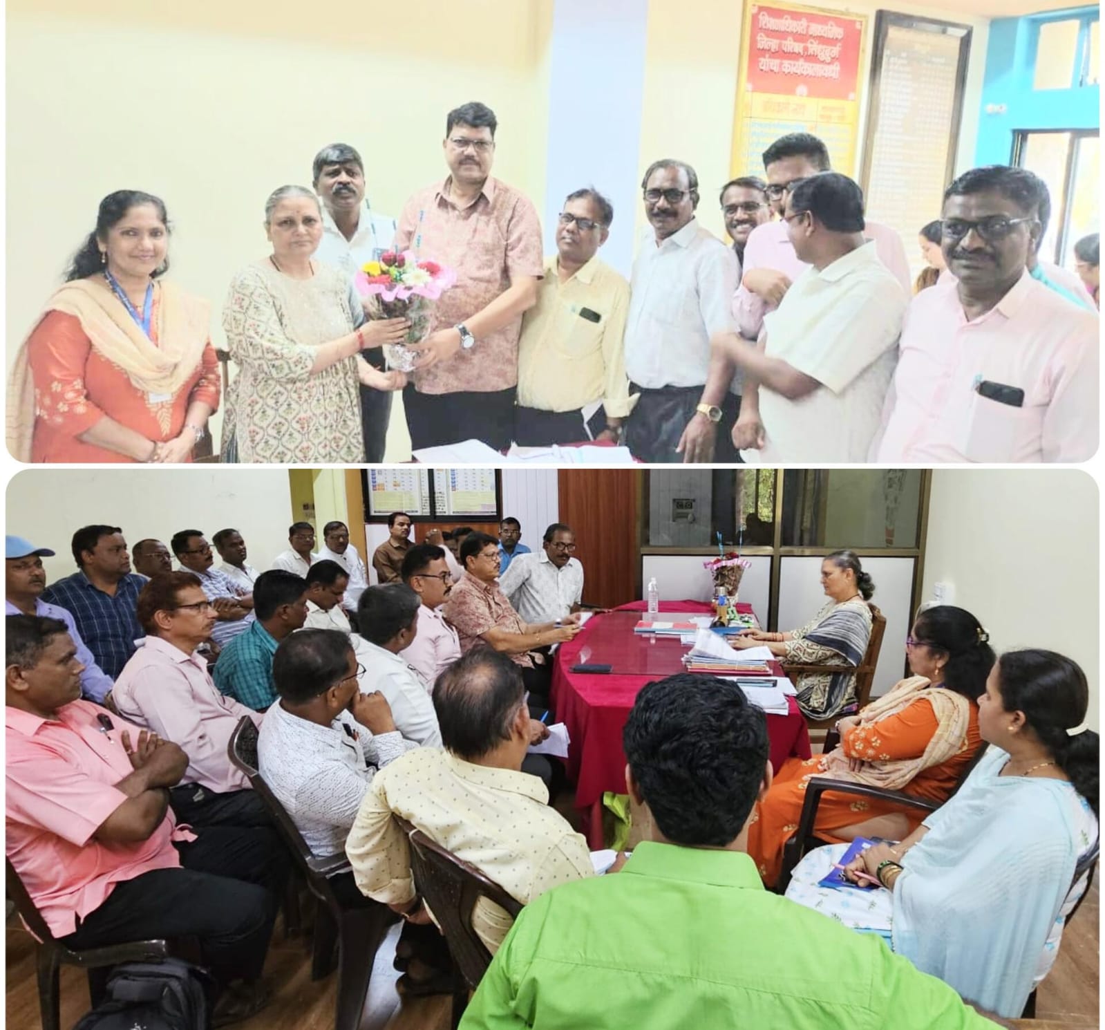 सिंधुदुर्ग जिल्हा माध्यमिक अध्यापक संघाची सहविचार सभा शिक्षणाधिकारी कविता शिंपी यांच्यासोबत संपन्न