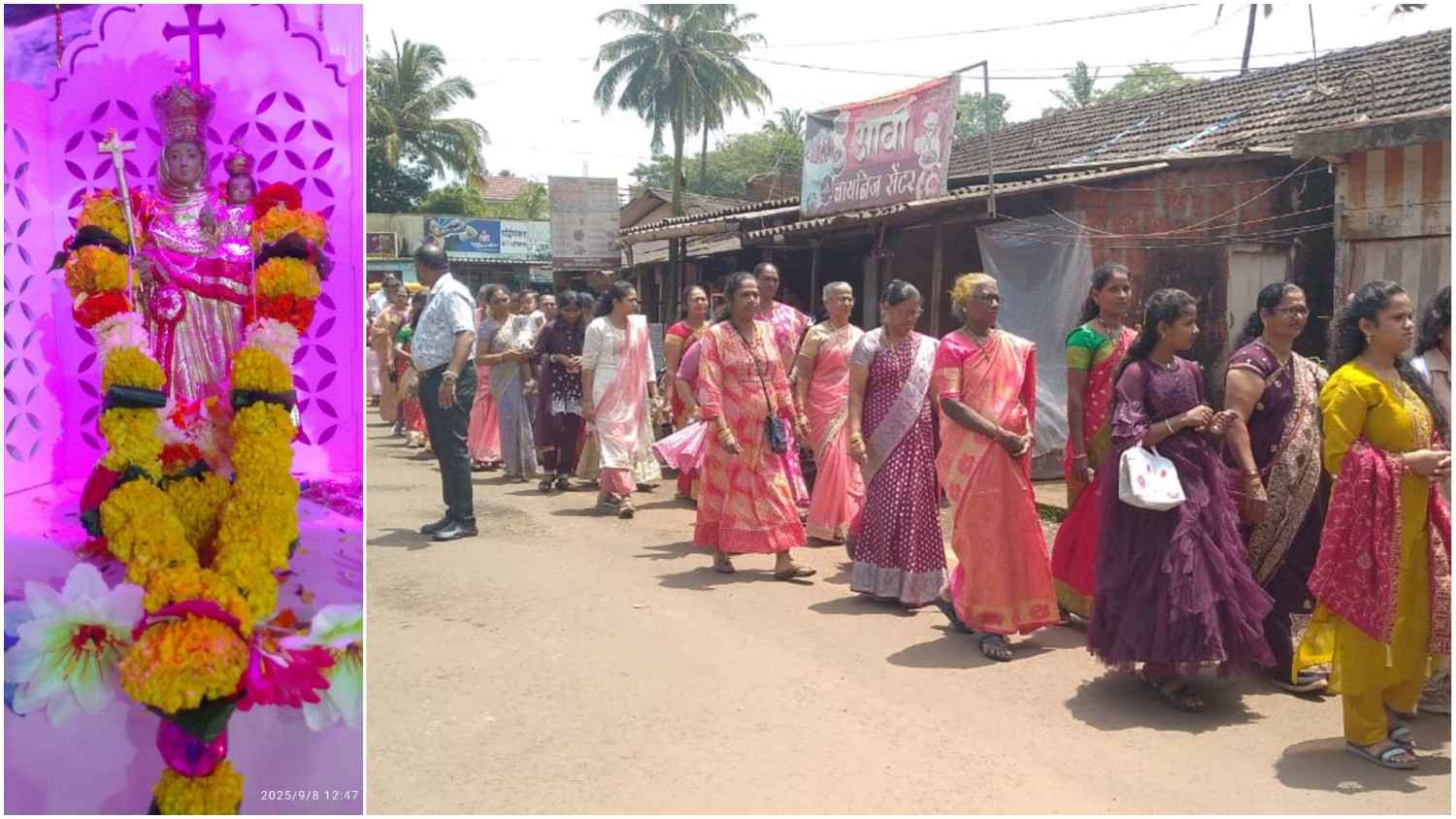 पोईप येथे ख्रिस्ती बांधवाचा वेलांकणी मातेचा उत्सव मोठ्या उत्साहात साजरा.