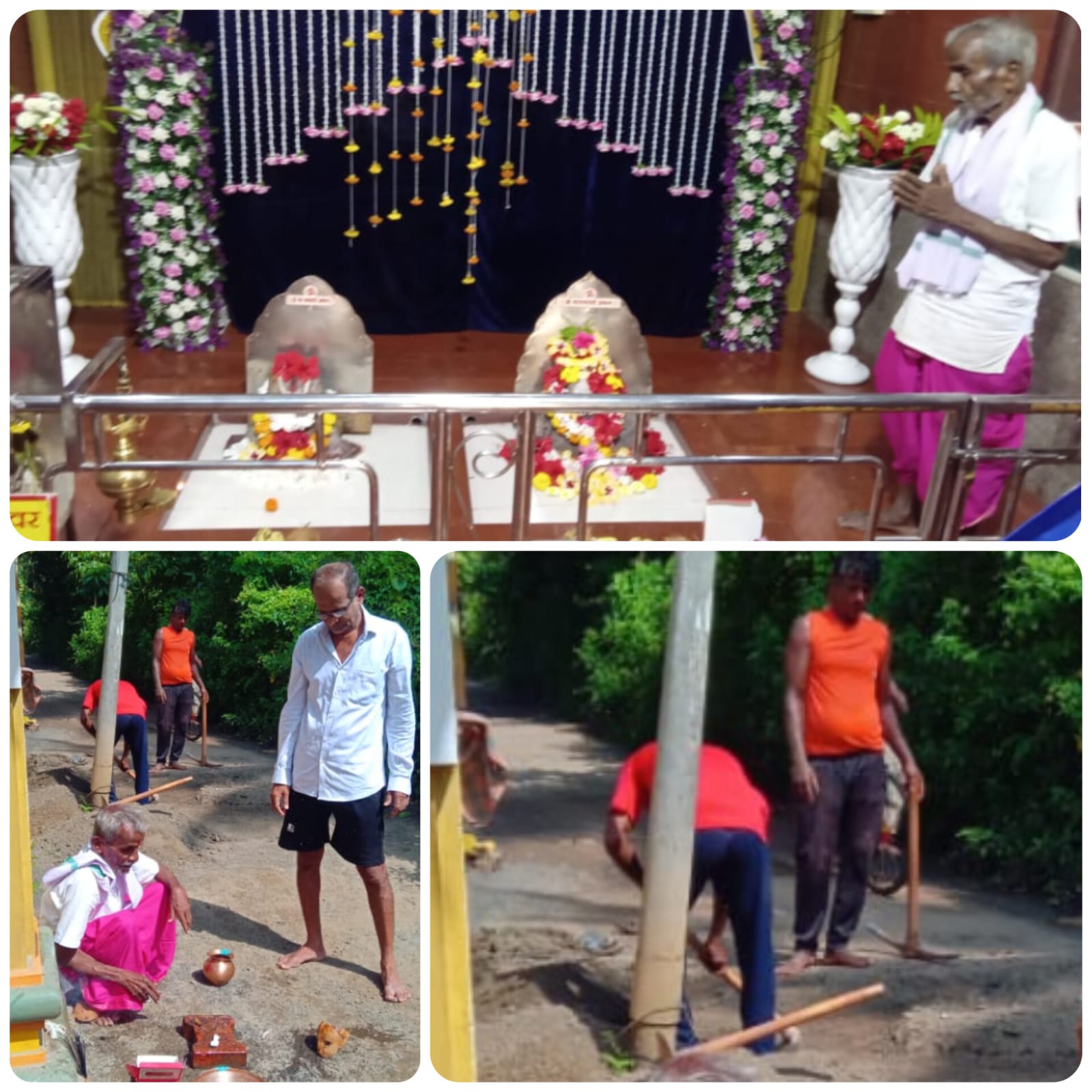 मेढा येथील श्री काळबादेवी मंदिर समोरील पाणंद काँक्रीटीकरण कामाचा शुभारंभ
