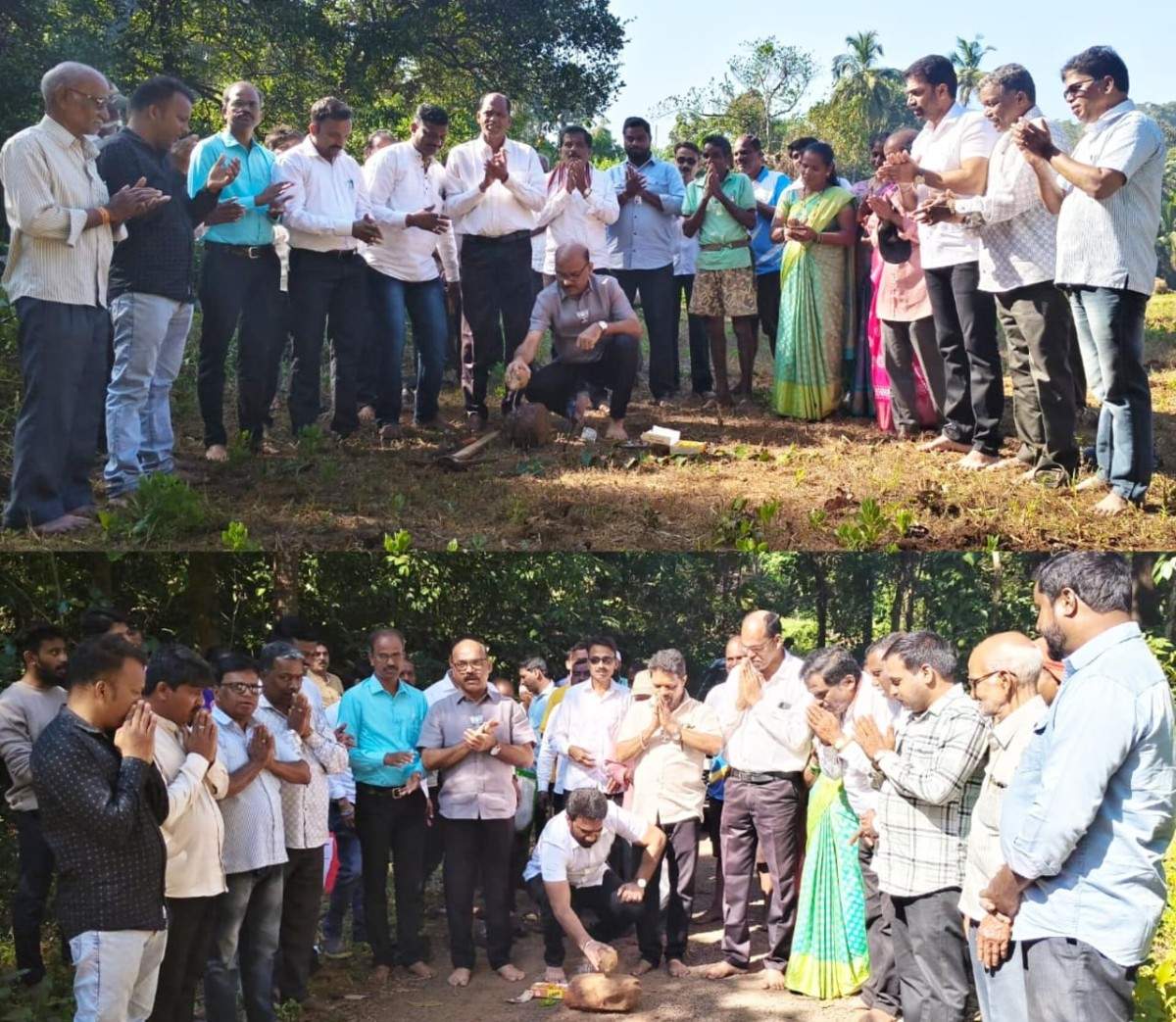 किर्लोस येथे बंधरा व स्ट्रीट लाईट कामाचे भूमिपूजन
