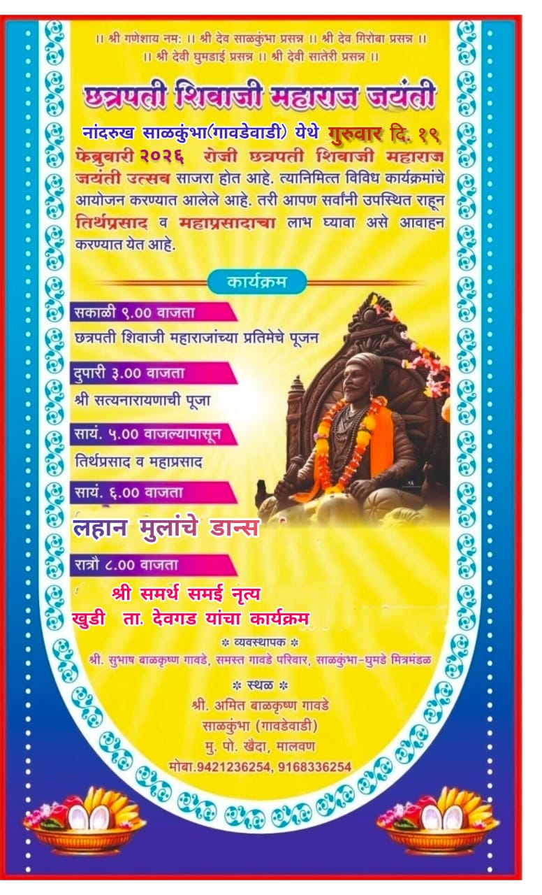 नांदरुख साळकुंभा येथे छत्रपती शिवाजी महाराज जयंती उत्सव!