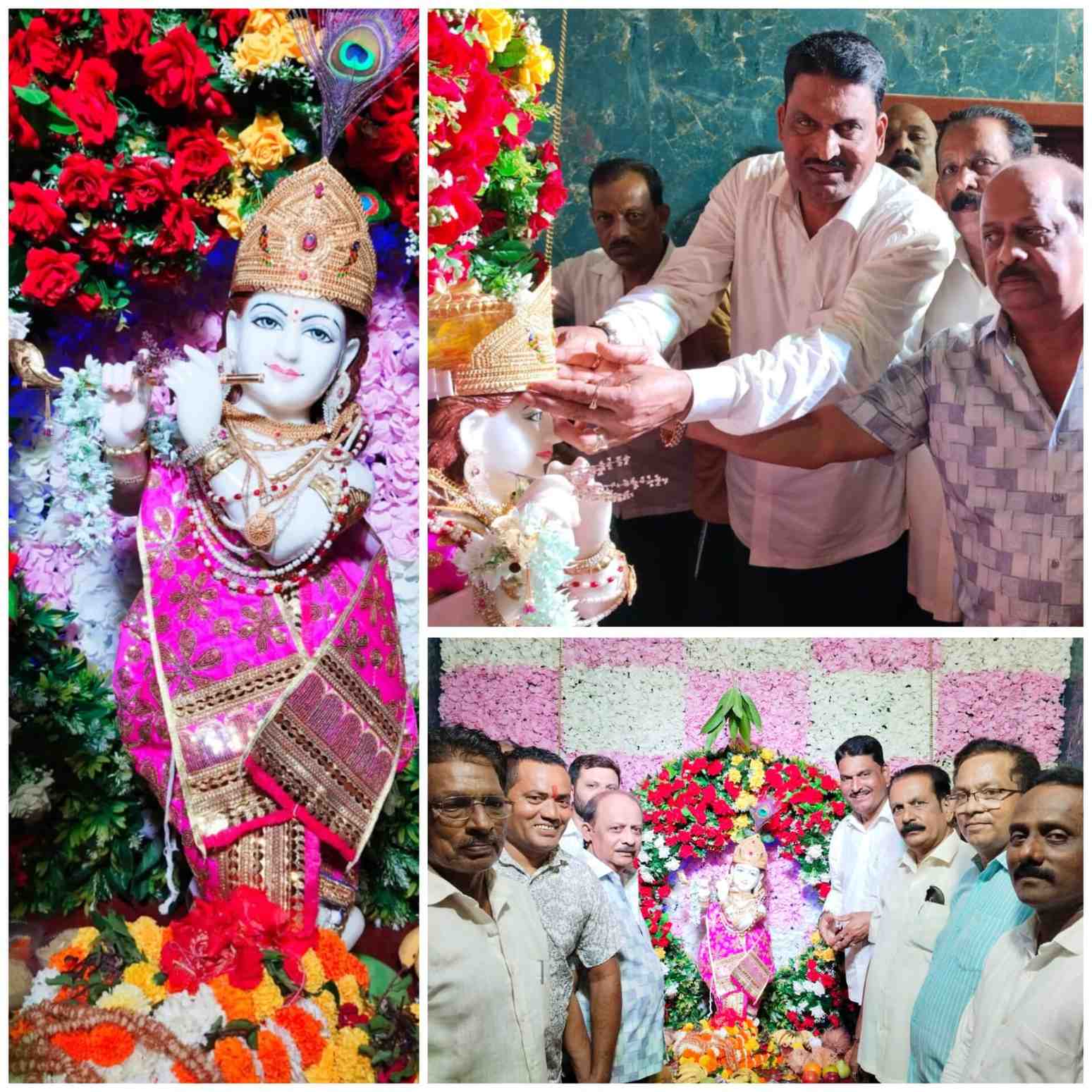 धुरीवाडा श्रीकृष्ण मंदिरातील मूर्तीला 'सुवर्ण मुकुट' अर्पण