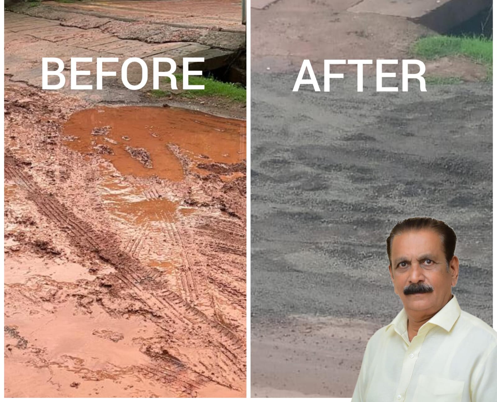 मालवण शहारात मामा वरेरकर नाट्यगृह मुख्य रस्त्यालगत चिखलमय स्थिती