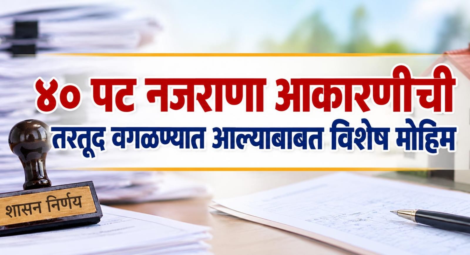 ४० पट नजराणा आकारणीची तरतूद वगळण्यात आल्याबाबत विशेष मोहिम...