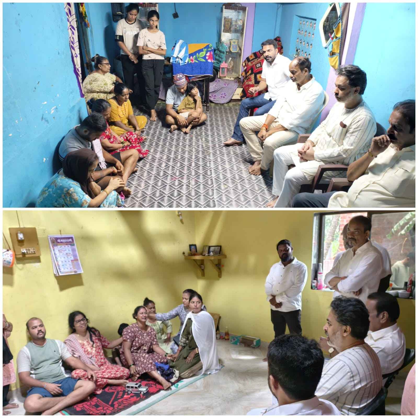 आमदार निलेश राणे यांनी कै. सन्मेष परब, कै. अक्षय राणे कुटुंबियांचे केले सांत्वन