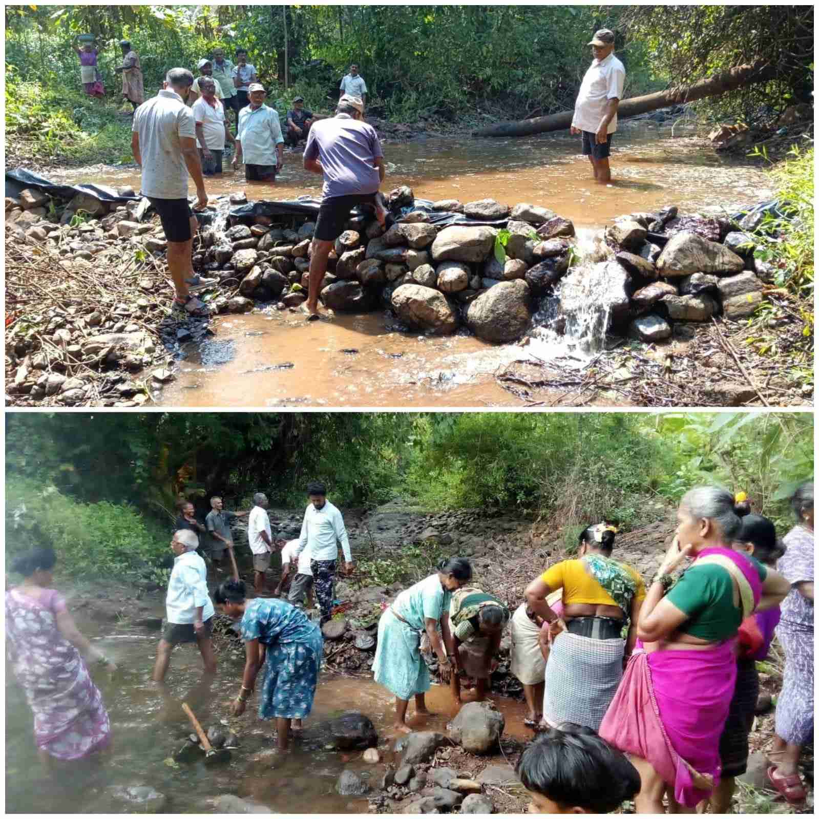 शिवापूर गावचा कच्चे बंधारे बांधण्याचा आदर्श उपक्रम